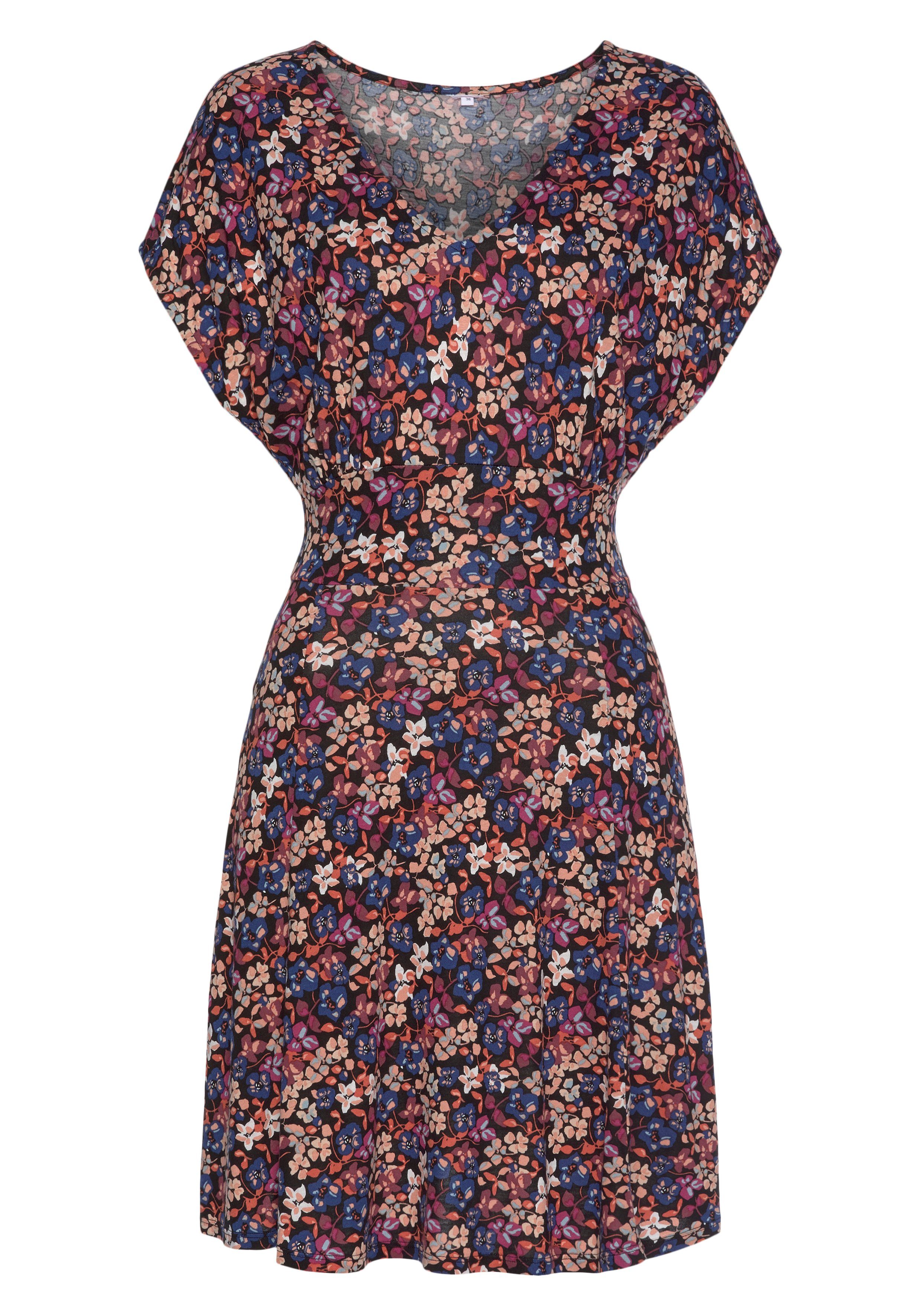 Vivance Sommerkleid mit Blumendruck und V-Ausschnitt, günstig online kaufen