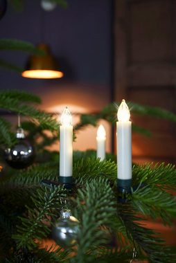 my home LED-Christbaumkerzen Weihnachtsdeko, Christbaumschmuck, 25-flammig, kabellos, Kerzen plus 8 Dornen
