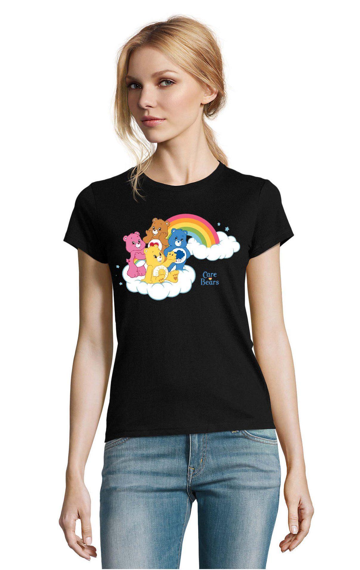 Blondie & Brownie T-Shirt Damen Glücksbärchis Care Bears Hab-Dich-lieb Bärchis Wolkenland