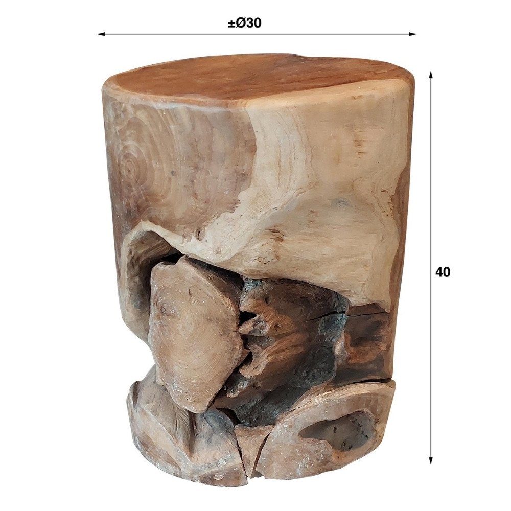 RINGO-Living Beistelltisch Zelisa Teakholz in Beistelltisch Möbel aus 400mm, Natur-dunkel