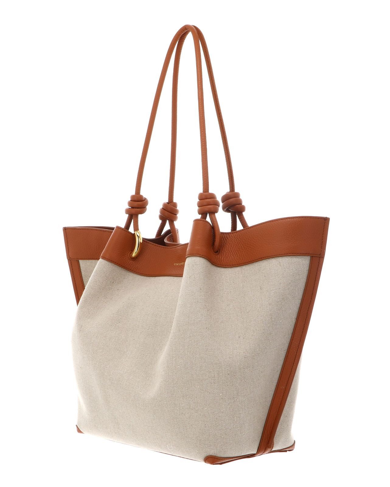 COCCINELLE Schultertasche Canvas Handbag, aus echtem Rindsleder