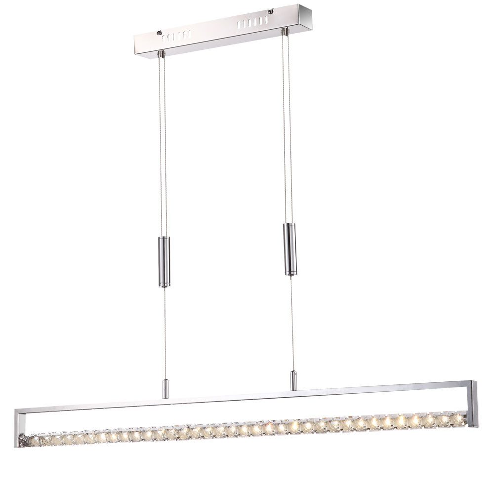 GLOBO LIGHTING LED-Hängeleuchte, LED-Leuchtmittel fest verbaut, Neutralweiß, Zugpendellampe Esstischlampe Hängelampe Kristall LED höhenverstellbar