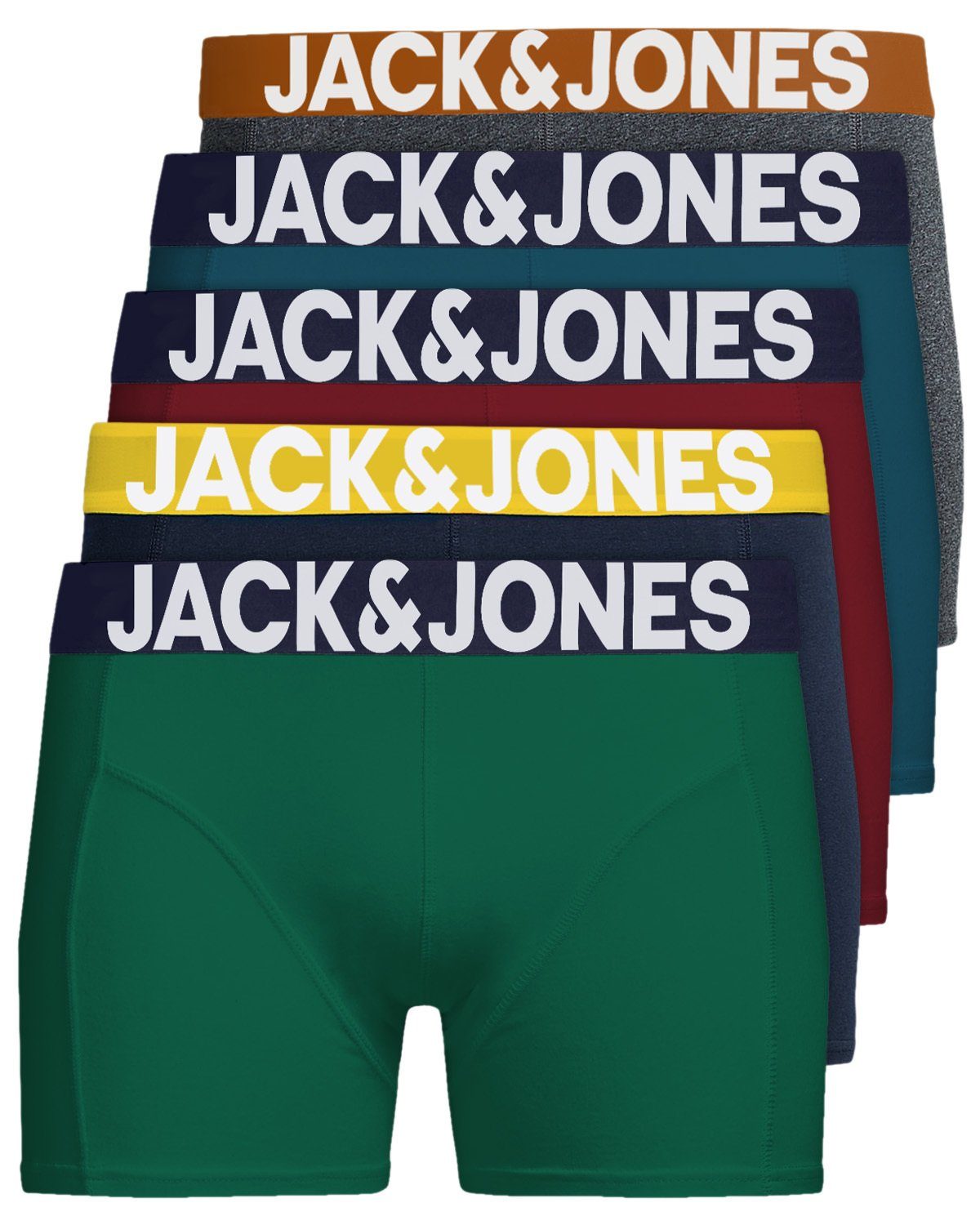 2024 Neuauflage Jack & Baumwollqualität Jones 7 elastische durch 5er Mix gute Pack) 5er Boxershorts (5-St., Passform Solid Pack
