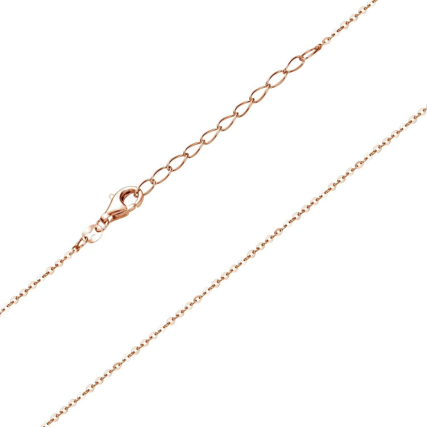 verstellbar Materia Sterlingsilber, Gliederkette rosevergoldet Rosegold Kinderkette K111, 36-40cm