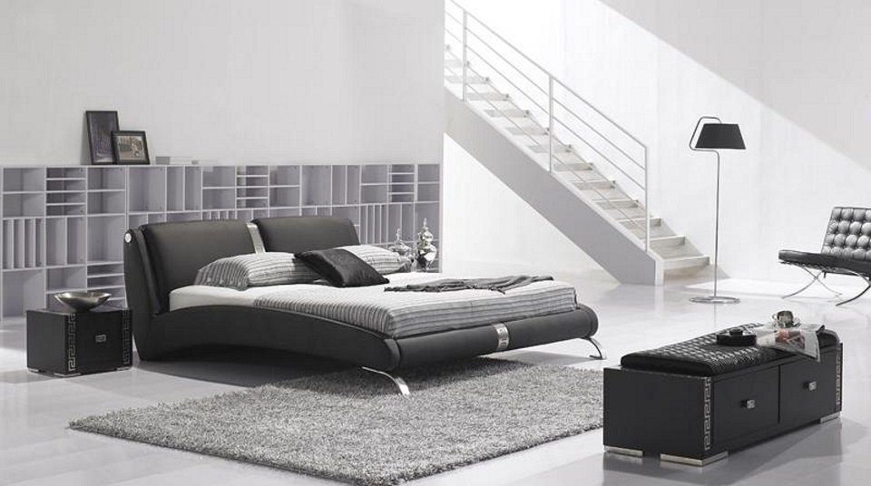 JVmoebel Bett Modernes Bett Polsterbett Doppelbett Designer Betten Set