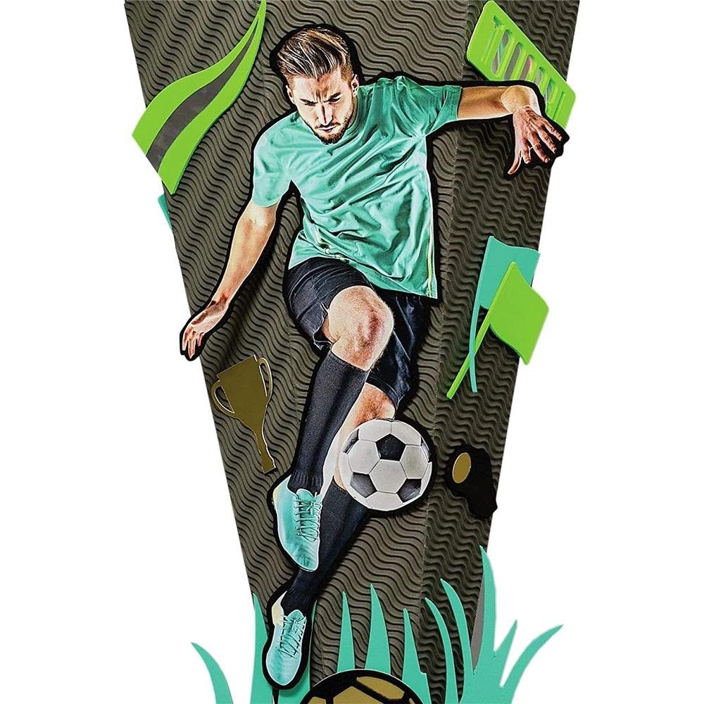 Roth Schultüte Bastelset Fußball-Star, 68 cm, eckig, mit Kreppverschluss, Zuckertüte zum Basteln, Grün – Bild 4 von 5