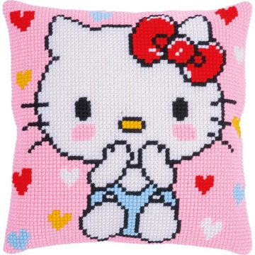 Vervaco Kreativset Kreuzstichkissenpackung Hello Kitty Kiss Kiss, (Set, Vervaco embroidery Kit), Made in Europe