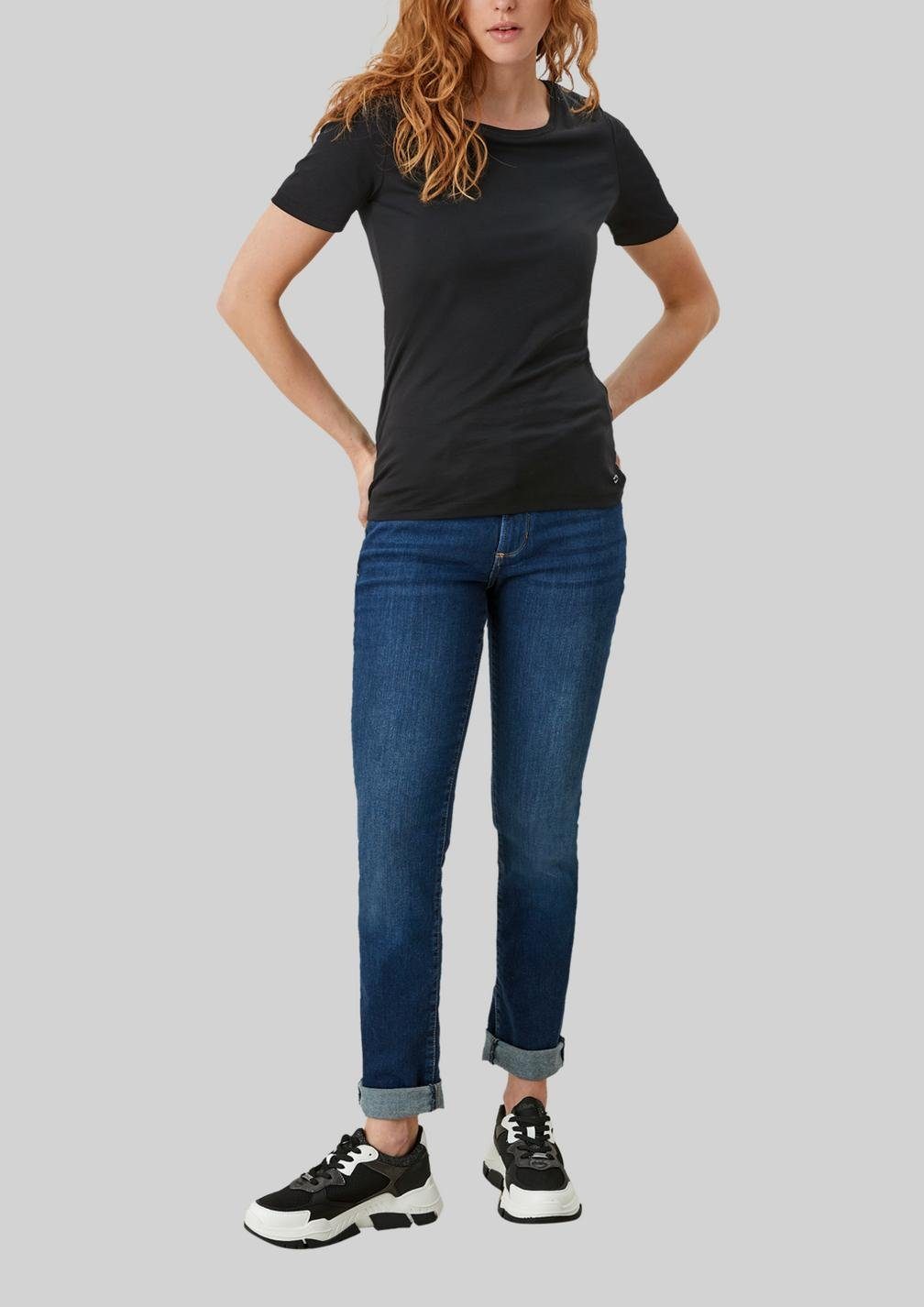 2 T-Shirt Basic Schwarz Stück s.Oliver softer Fit, aus Qualität, Slim Single-Jersey