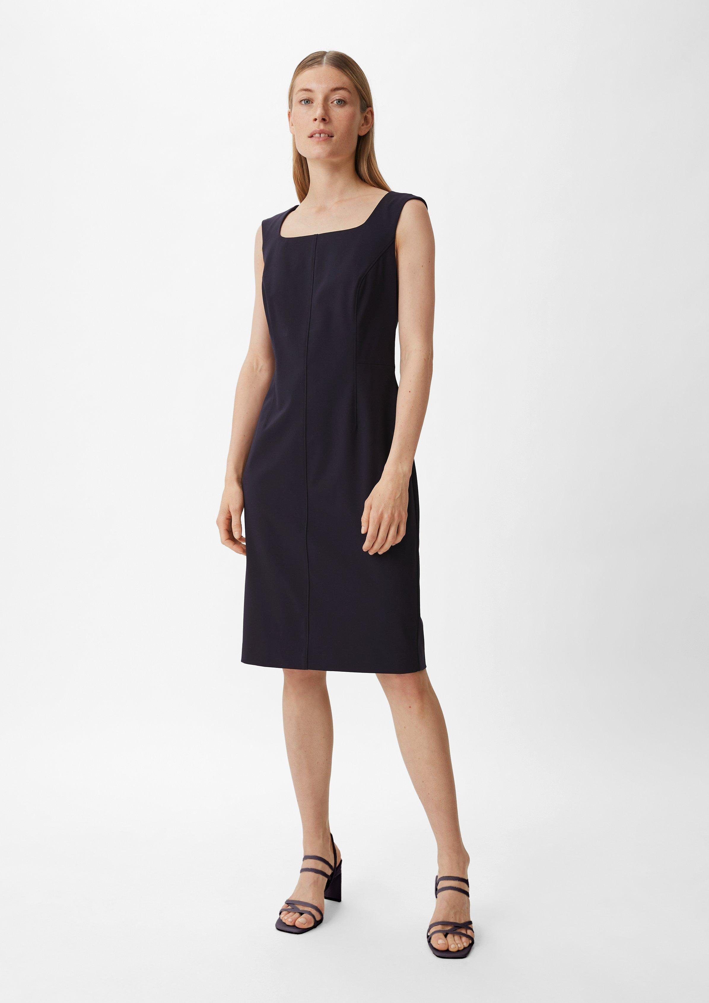 Comma Minikleid Kleid aus Viskosemix Ziernaht navy | Jerseykleider