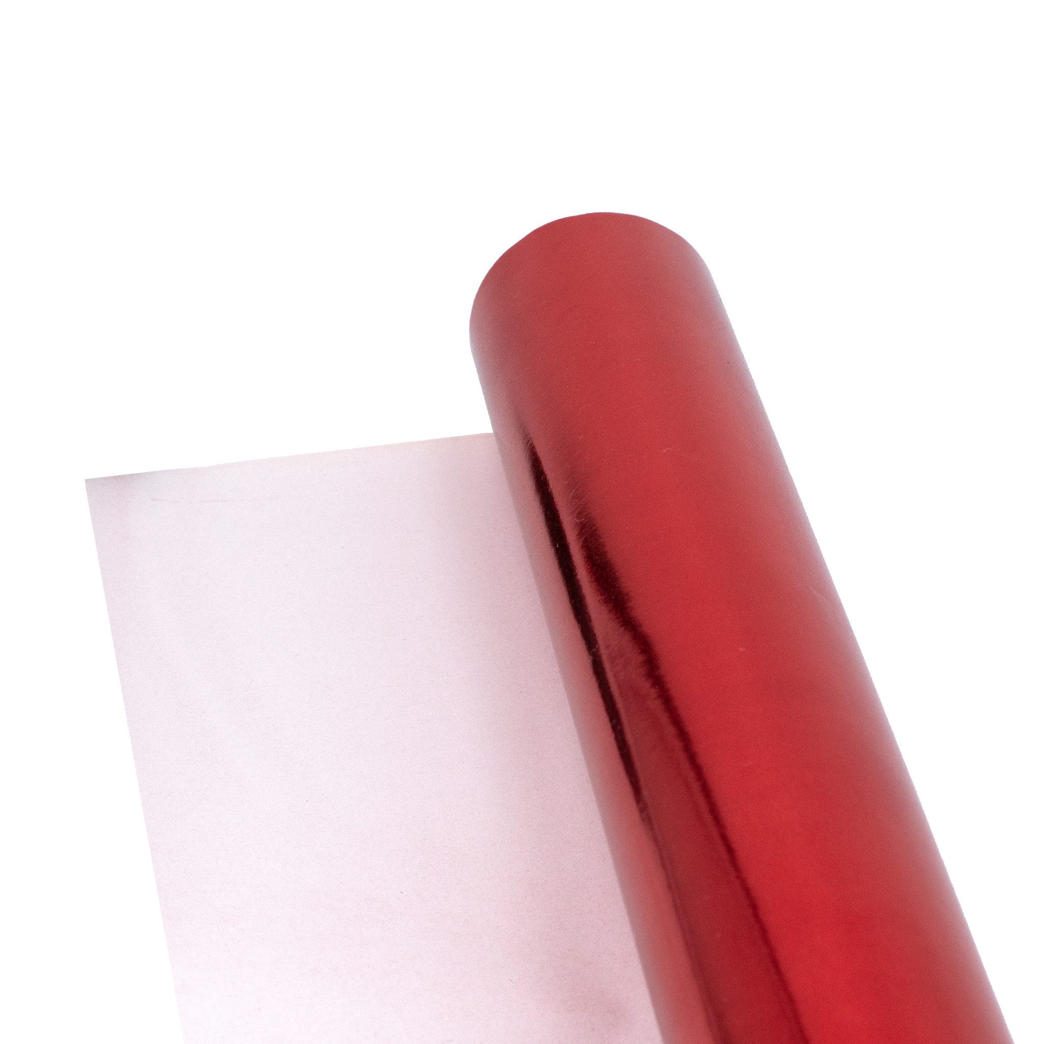Star Geschenkpapier, Geschenkpapier einfarbig 70cm x 2m Rolle Rot metallic glänzend