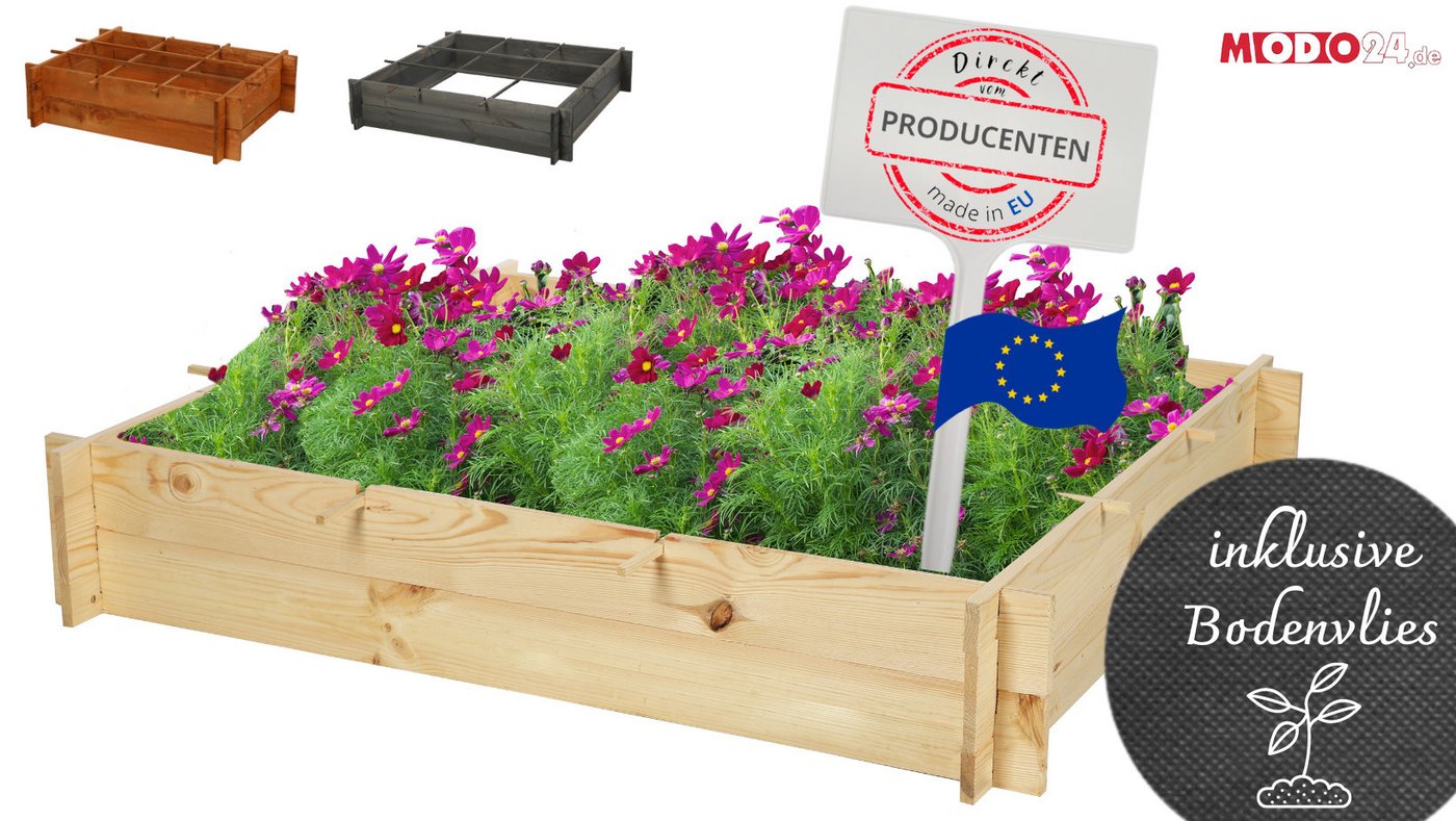 Thumbnail - Modo24 Hochbeet ZP05 Kräuterbeet Holz Pflanzbeet Garten FSC Holz, Pflanzenbeet Hochbeet Gartenbeet aus Holz, viele Größe...