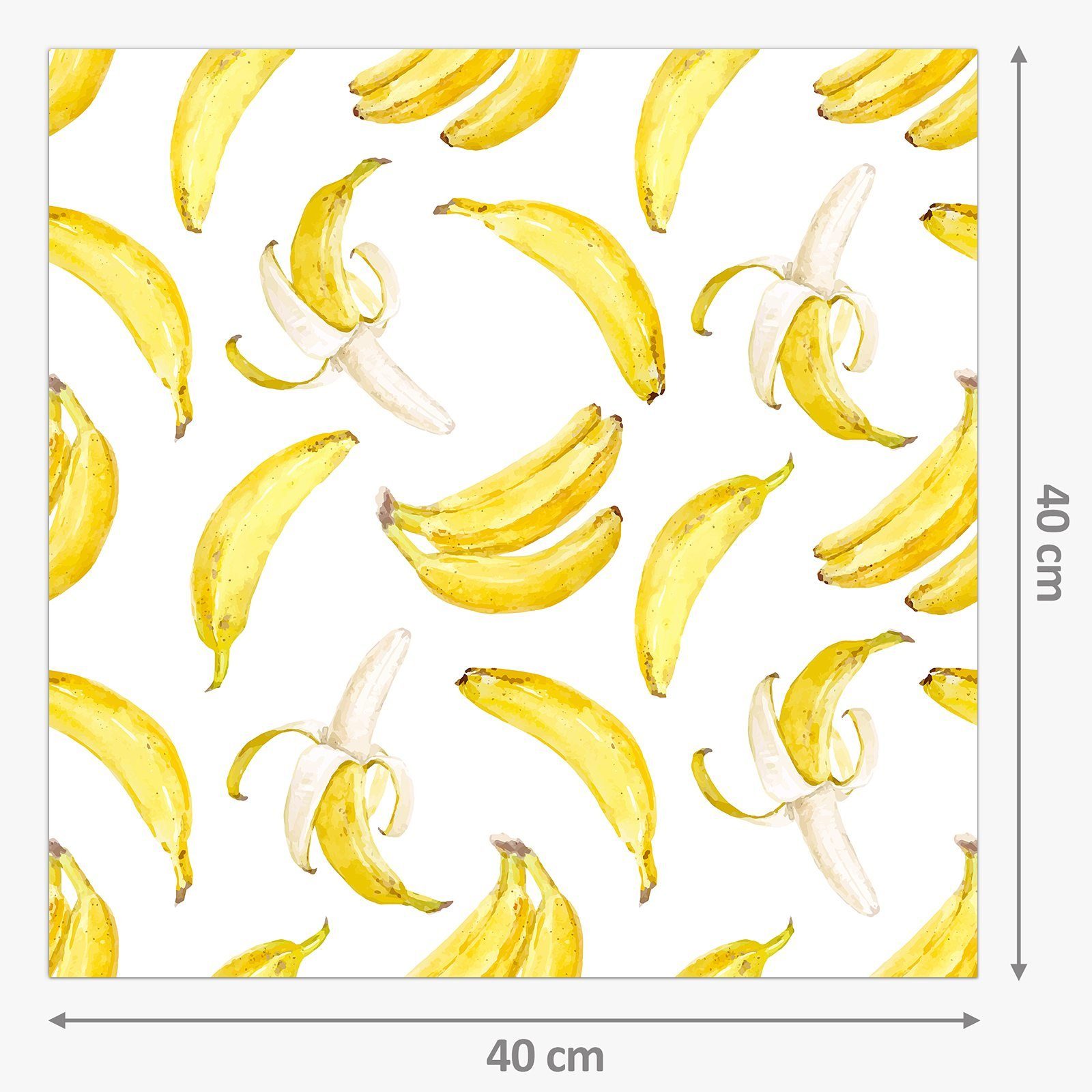 mit Primedeco Küchenrückwand Bananenmuster Küchenrückwand Glas Spritzschutz Motiv Aquarell