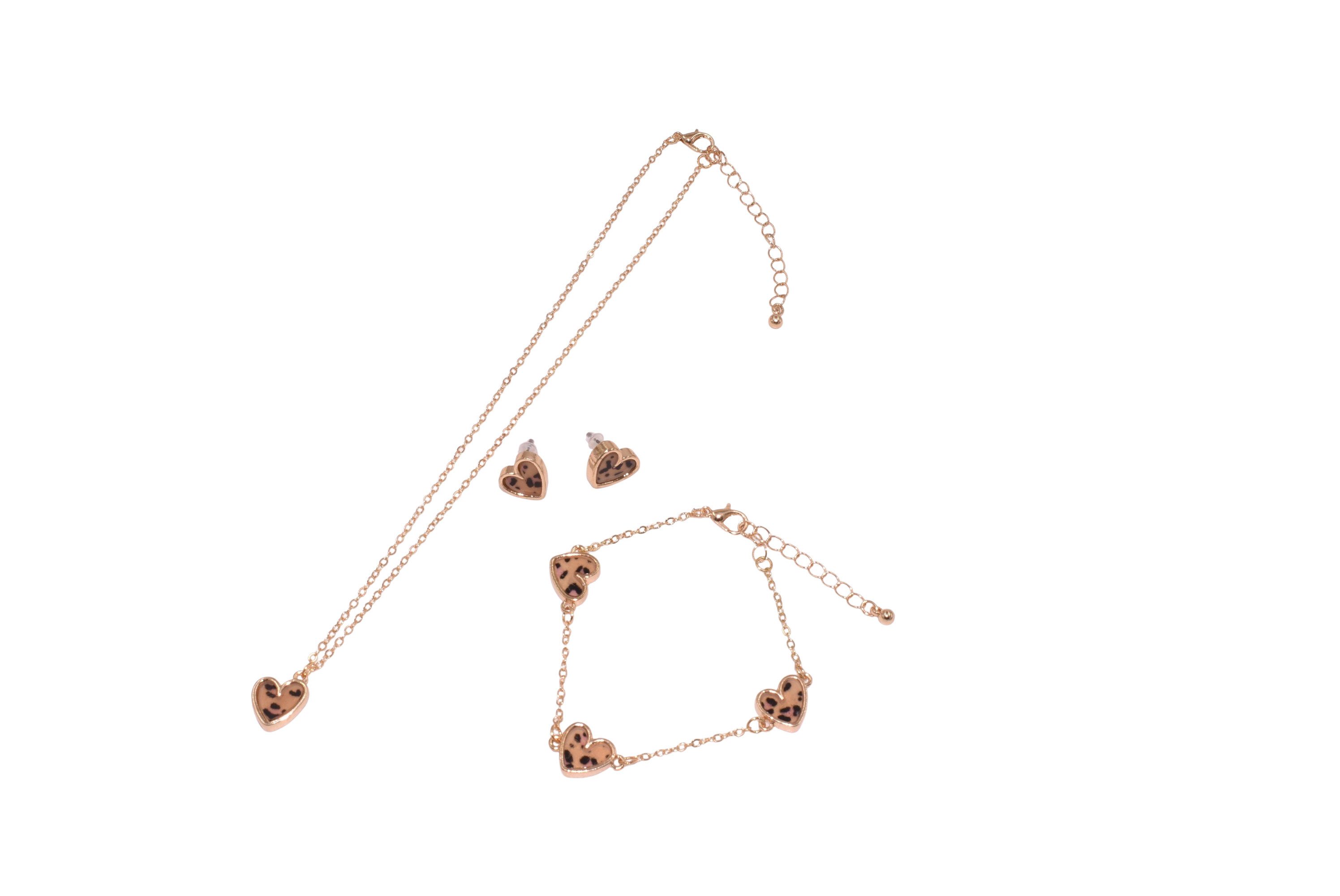 Aniston JEWELRY & WATCHES Schmuckset Multipack Schmuck Geschenk Ohrringe Armkette Halskette Animalprint (Set, 5-tlg)