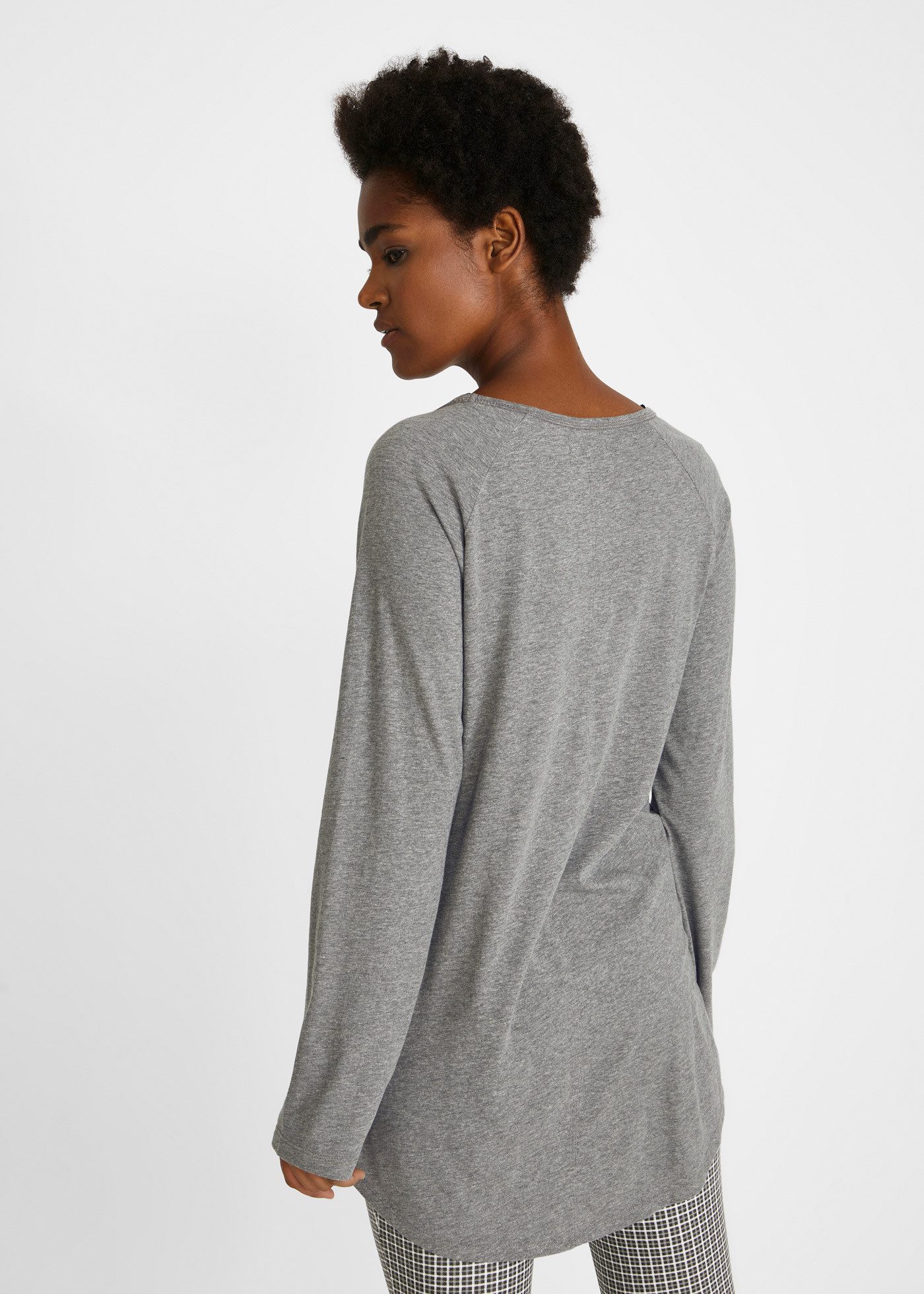 bonprix Longshirt A-Linien Passform, lange Ärmel, aus Baumwolle und Viskose