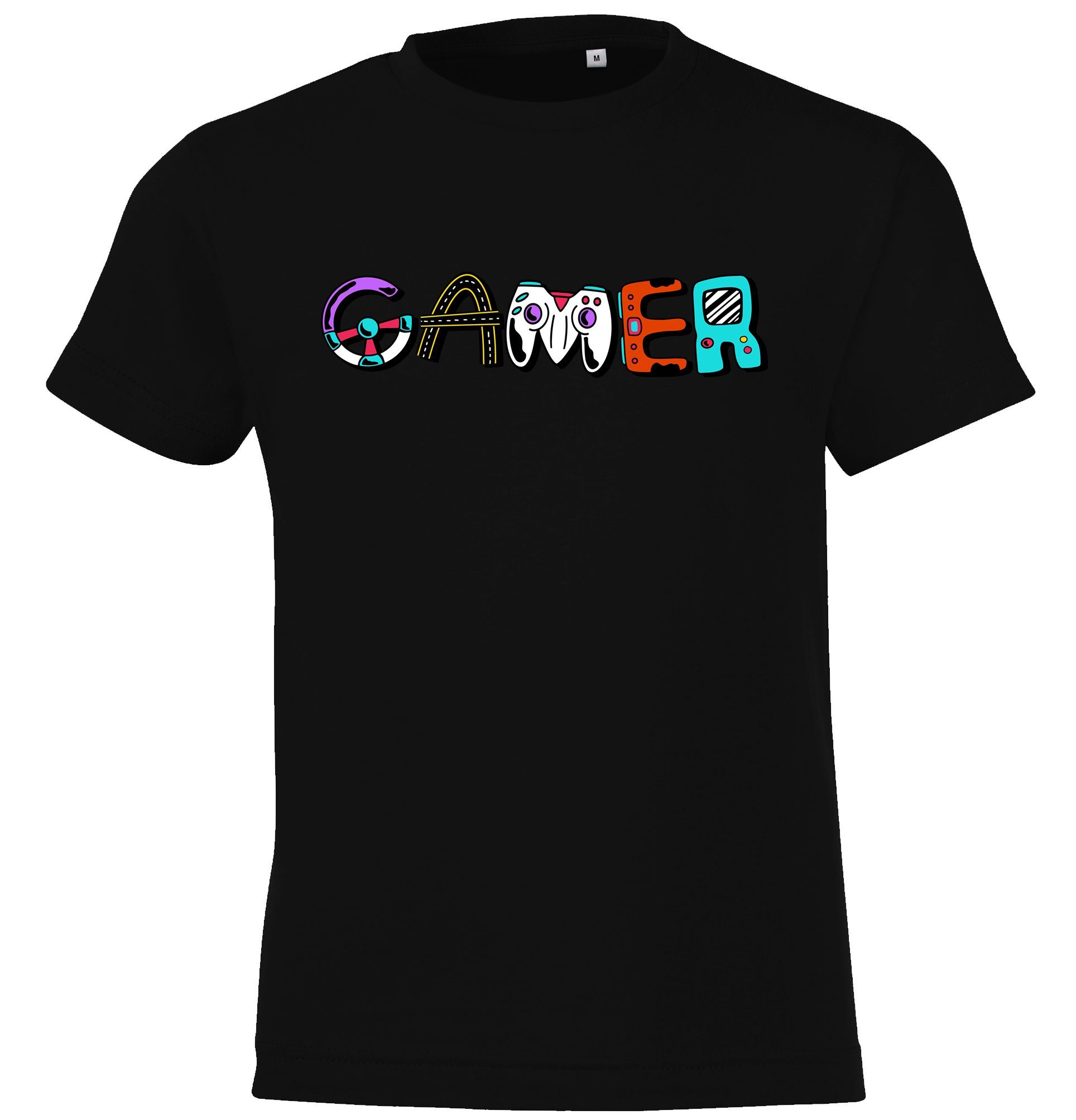 Youth Designz T-Shirt Gamer Kinder Shirt für Jungen und Mädchen mit trendigem Frontprint Schwarz