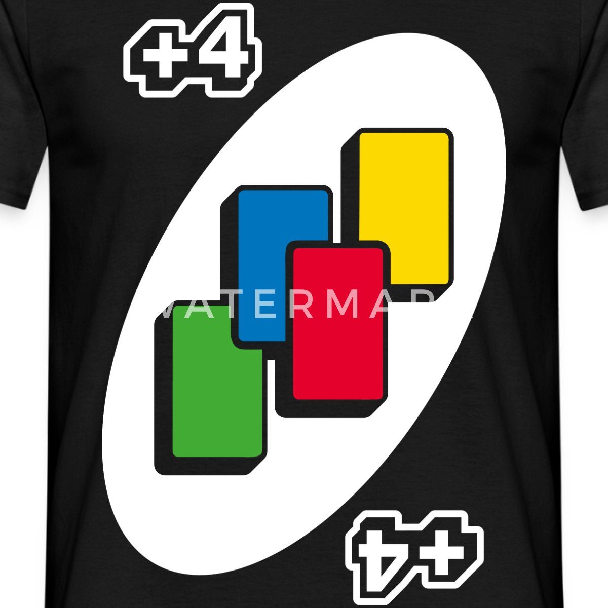 Spreadshirt T-Shirt UNO +4 Design Vier-Ziehen-Karte Männer T-Shirt (1-tlg) günstig online kaufen