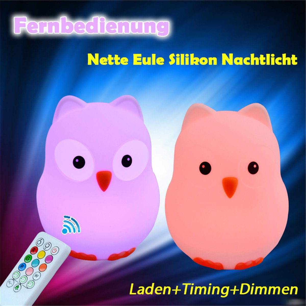 Vogel-Nachtlicht und Helligkeit LED Nachtlicht Farbe/Timer mit einstellbarer K&B