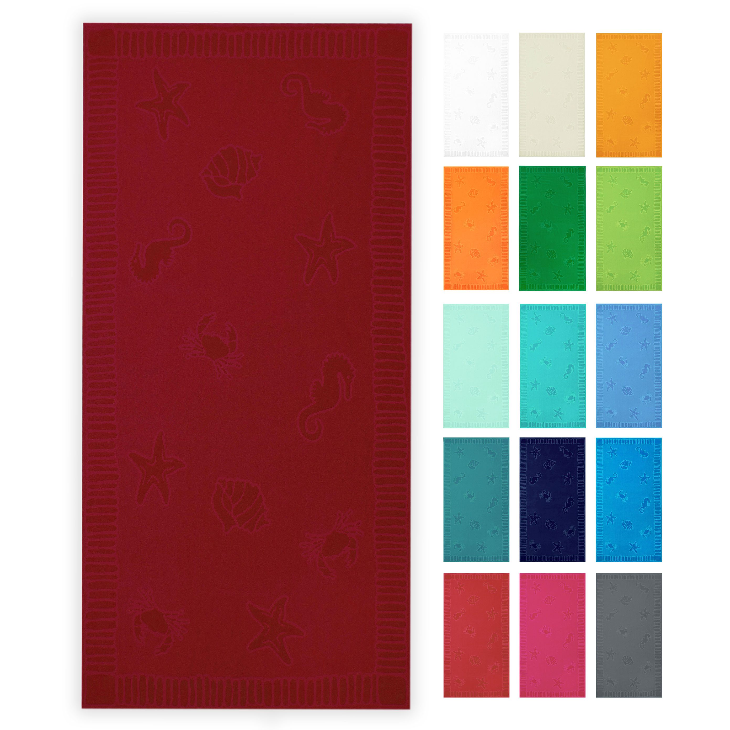 ZOLLNER Strandtuch, Frottier (1-St), 100 x 200 cm, 100% Baumwolle, vom Hotelwäschespezialisten