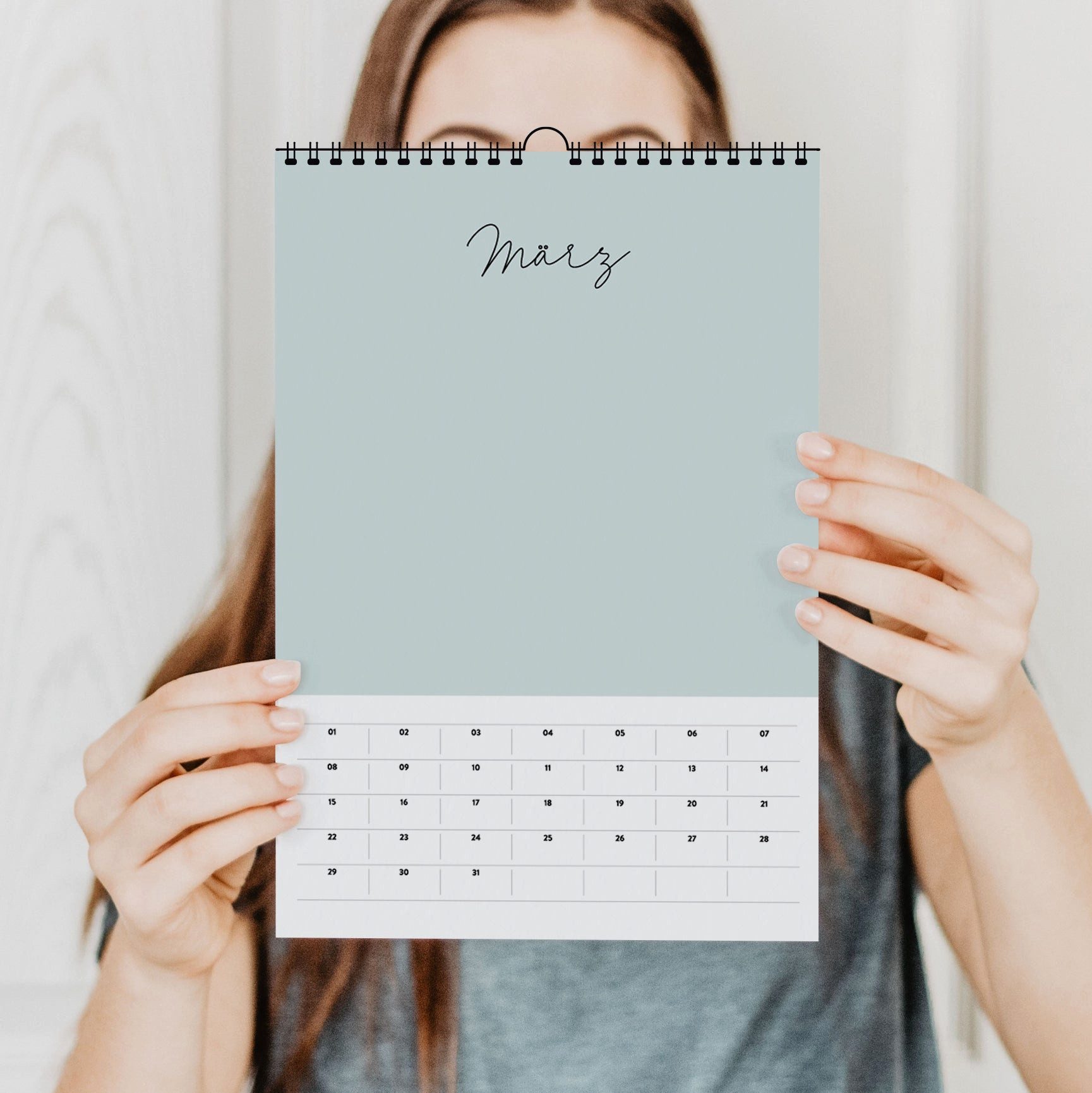 heaven+paper Familienkalender Fotokalender DIN A4 COZY immerwährend, Wandkalender mit Spiralbindung, Hergestellt in Deutschland