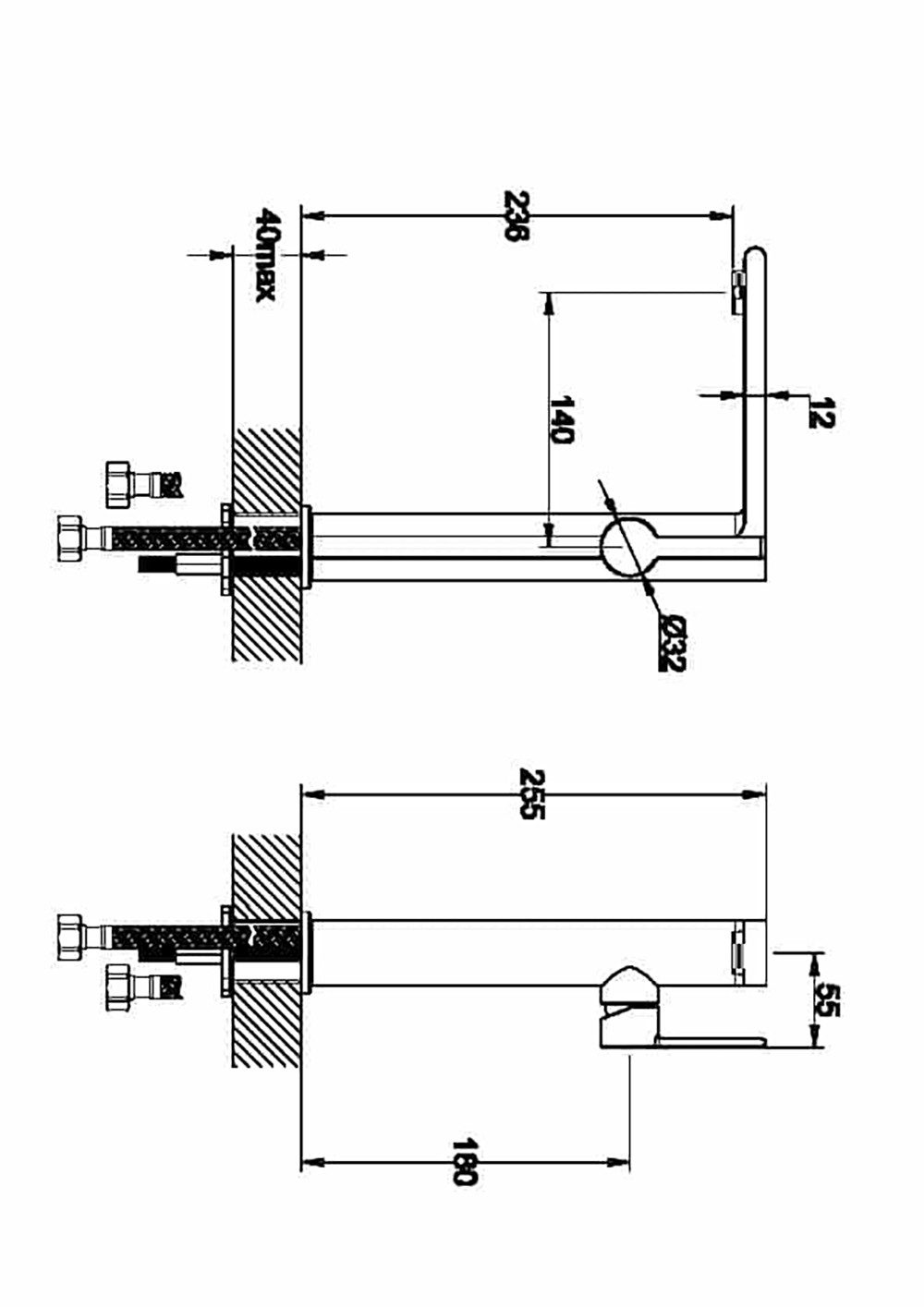 Henneke Waschtischarmatur Einhebelmischbatterie Pure Auslaufhöhe 236mm