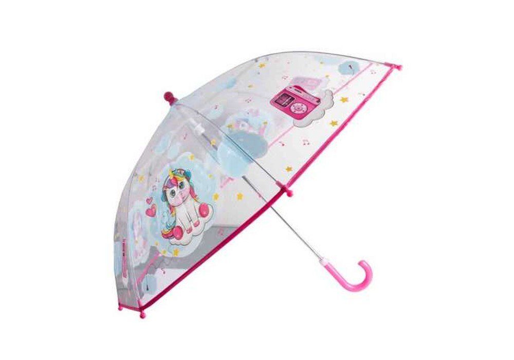 bb Klostermann Stockregenschirm Kinder-Regenschirm transparent Einhorn Musik - Kinder-Regenschirm - 1