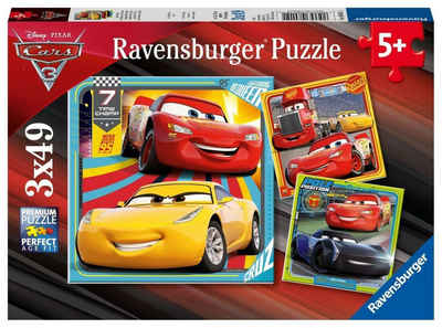 Ravensburger Puzzle Disney Cars: Bunte Flitzer. Puzzle 3 x 49 Teile, 49 Puzzleteile