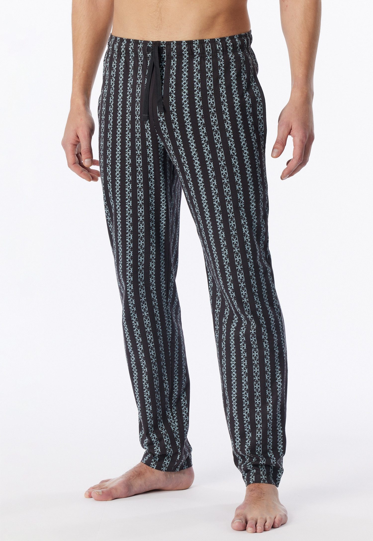 Schiesser Pyjamahose Mix + Relax gestreift, seitliche Taschen, Bindekordel