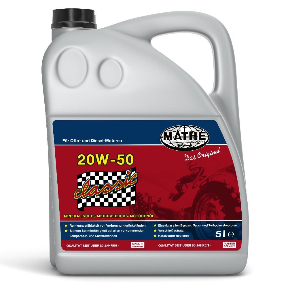 MATHY Motoröl MATHÉ SAE 20W-50 5,0 l, (1-tlg), Mineralisches Motoröl