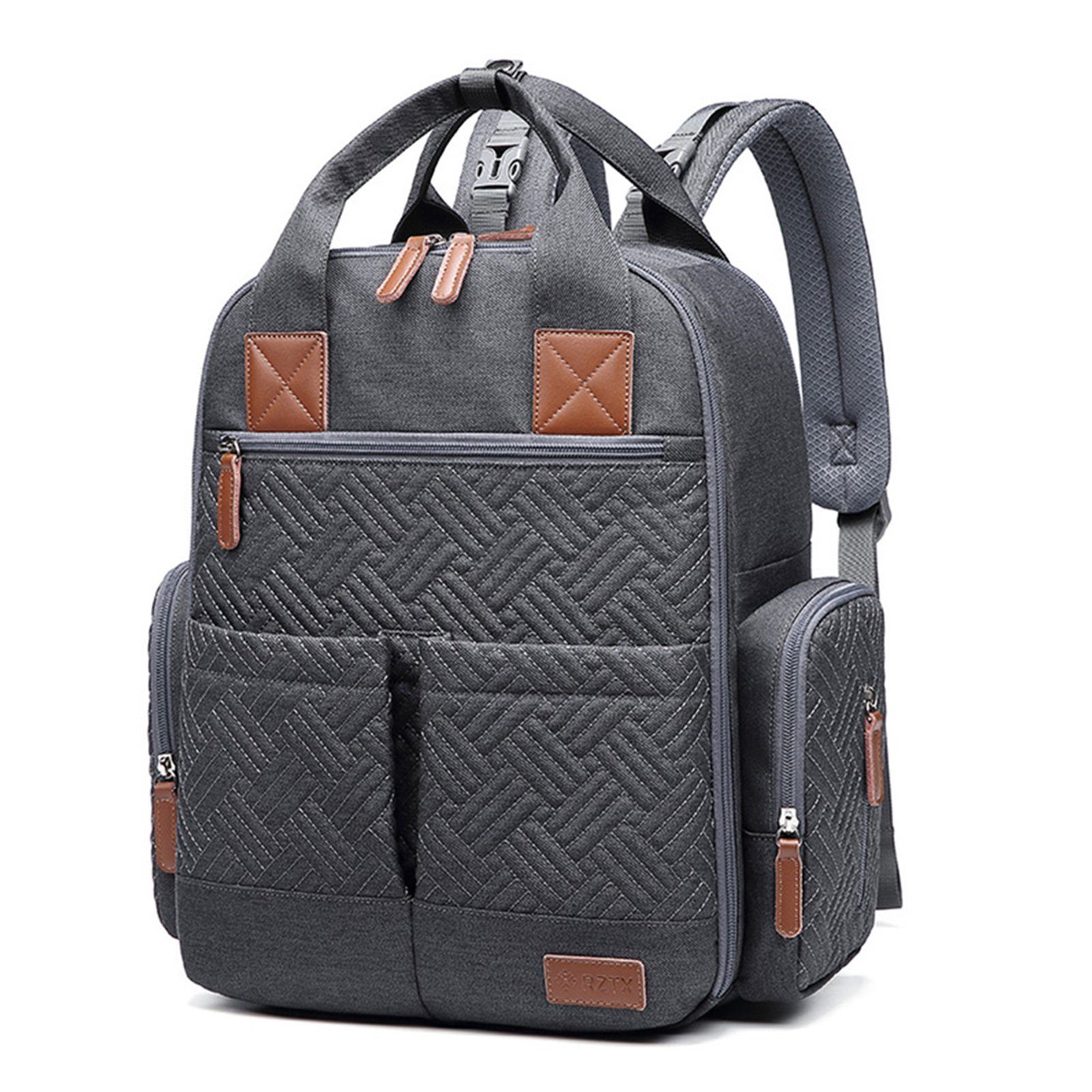 REDOM Wickelrucksack Wickeltasche Rucksack Baby mit Babyflasche Isoliertasche Flaschenhalter, Grau Rucksack Kinderwagengurte Wärmeisolierte Multifunktions-Babytaschen (Windeln Tasche Babytasche, Milchfläsche Wickelauflage Wickelrucksack), tragbarer Multifunktional, Schnullerhalter