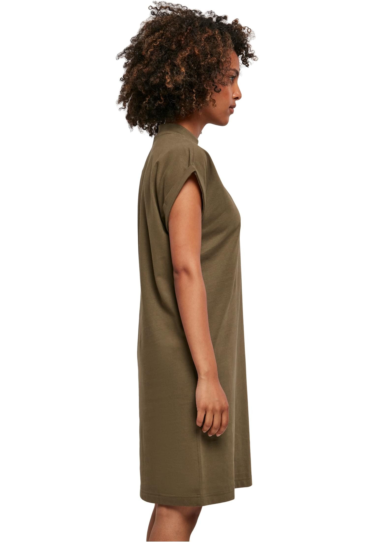 urbandreamz Jerseykleid Damen Kleid überschnittene Schultern Jersey Turn Up Ärmel – Bild 4 von 5