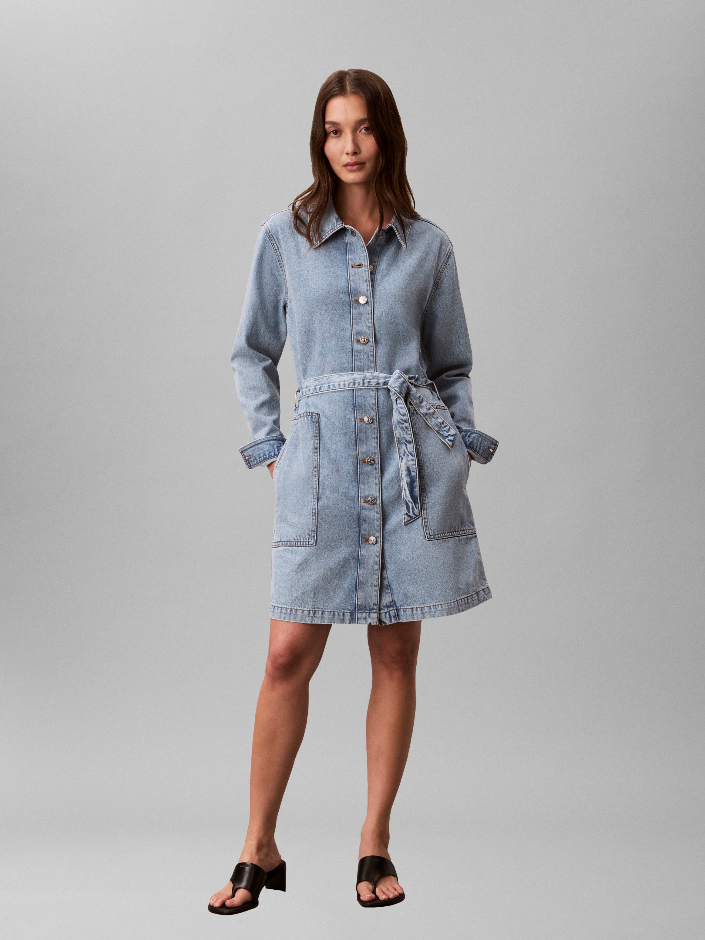 Calvin Klein Jeans Jeanskleid BELTED DENIM MINI DRESS COASTAL Regular Fit, günstig online kaufen