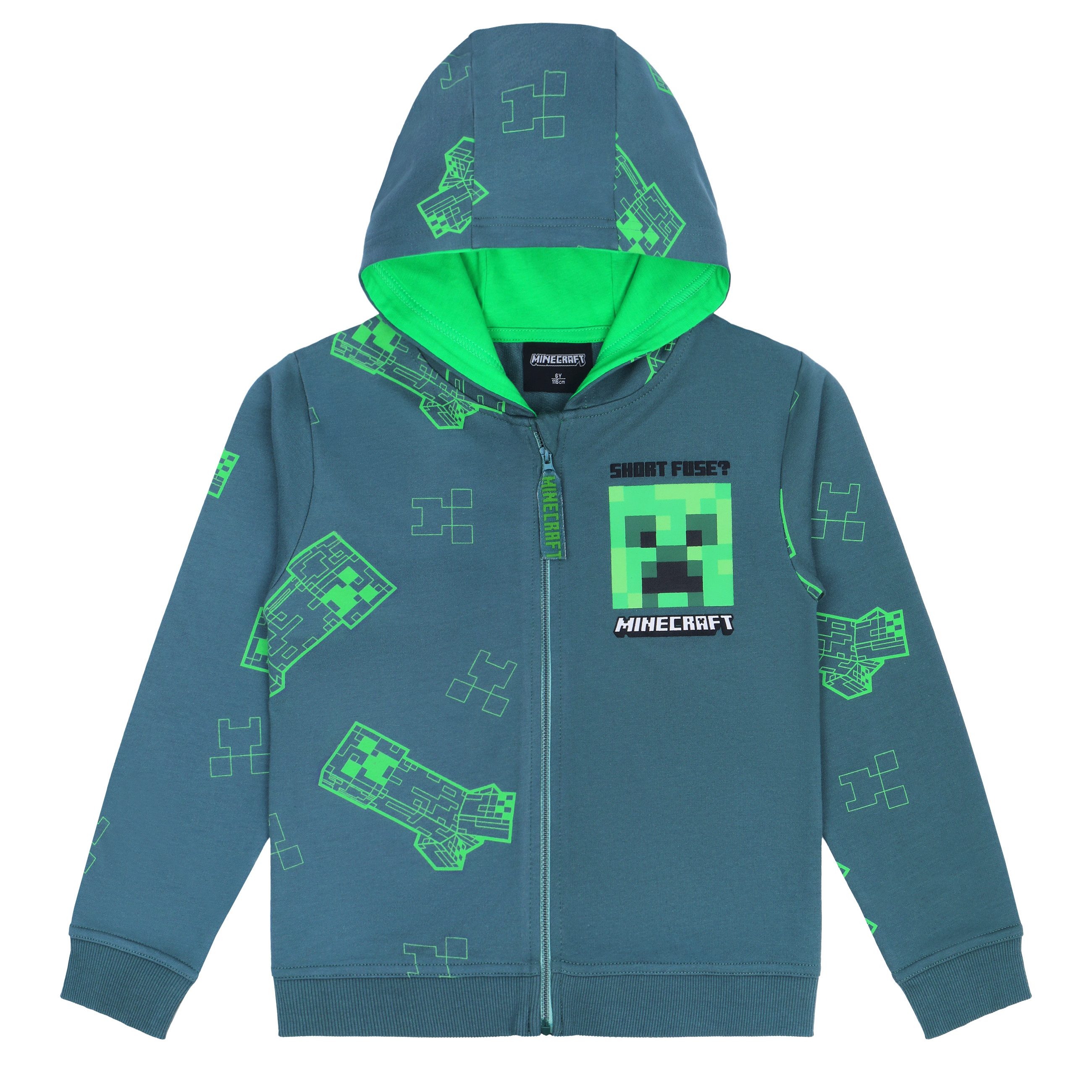 Kapuzensweatjacke Minecraft Sweatjacke mit Kapuze