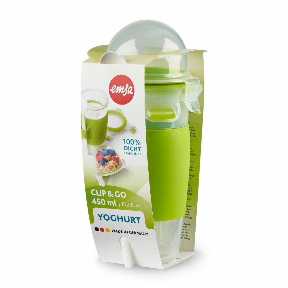 & Aufbewahrungsbecher 450 Yoghurt ml, Emsa Clip Kunststoff, Go (1-tlg) Jogurtbecher Mug