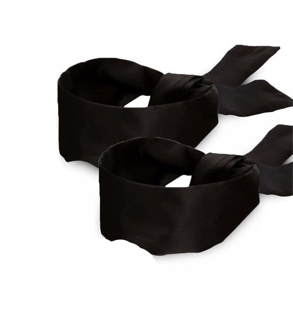Montegoni Tuchmaske Seiden-Satin Schlafmaske – Weiche Augenbinde, 2er Pack (Schwarz), Luxurious Silk Satin Fabric