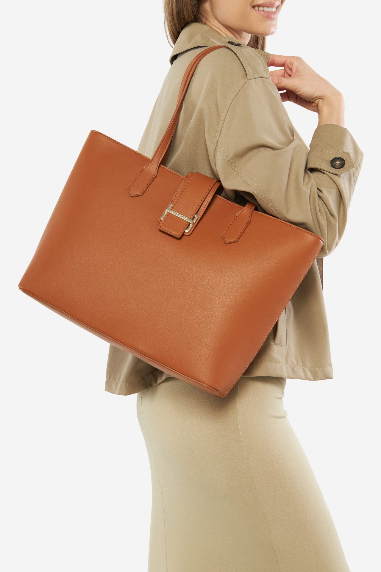 Handtasche Gino Rossi Große Shopper Tasche 1-1 braun