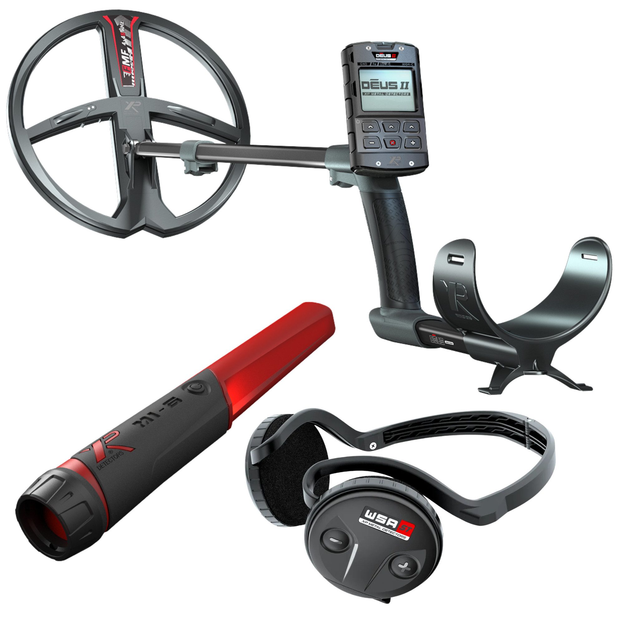 XP Metalldetektor DEUS 2 II 28 FMF RC WSA ST Metalldetektor, 28cm Suchspule, WSA ST, Gratis XP Mi6 Pinpointer