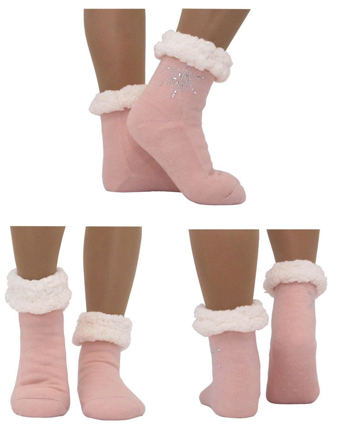 Antonio Socken Hüttensocken Kristall Stern ABS- Sohle Teddy 35-42 Hüttenschuhe