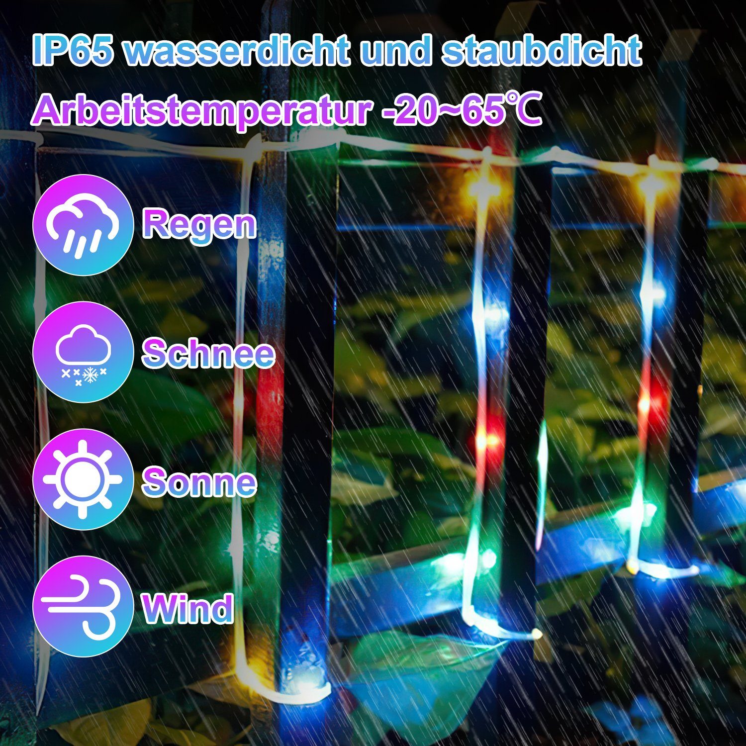 IP65 LED Modi LED-Lichterschlauch Lichterkette Gimisgu Dekor Bunt LED Lichterschlauch Wasserdicht 8
