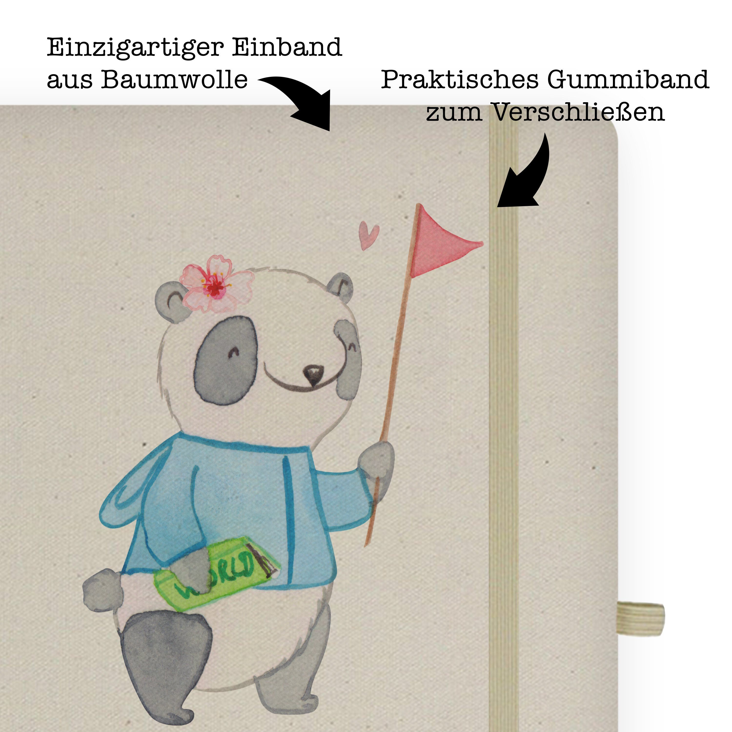 Notizbuch Jubiläum, Transparent Herz & Mrs. J Panda Mr. Panda - - Mrs. Notizen, & Mr. Reiseleiterin mit Geschenk,