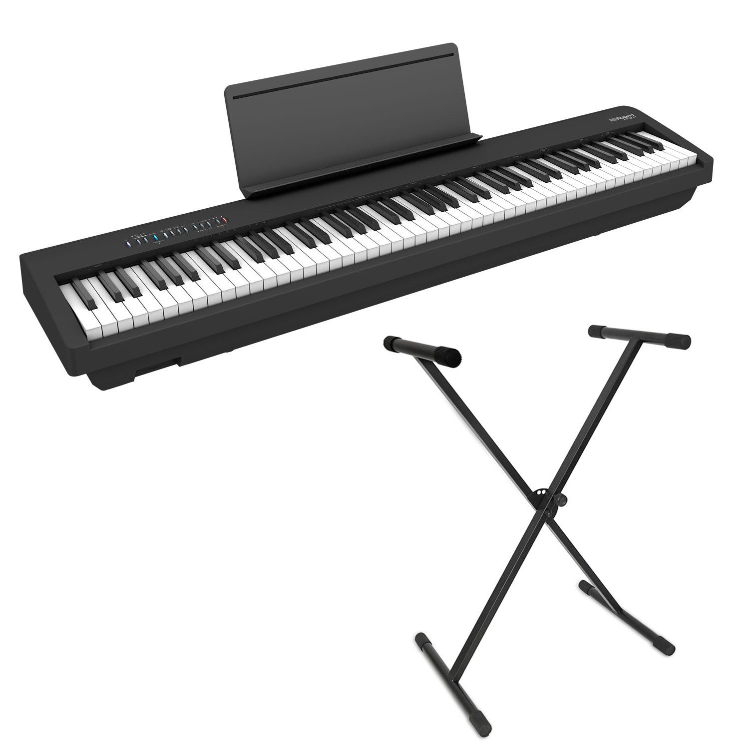 Stage-Piano Roland Digital Piano FP-30X Schwarz mit Keyboardständer