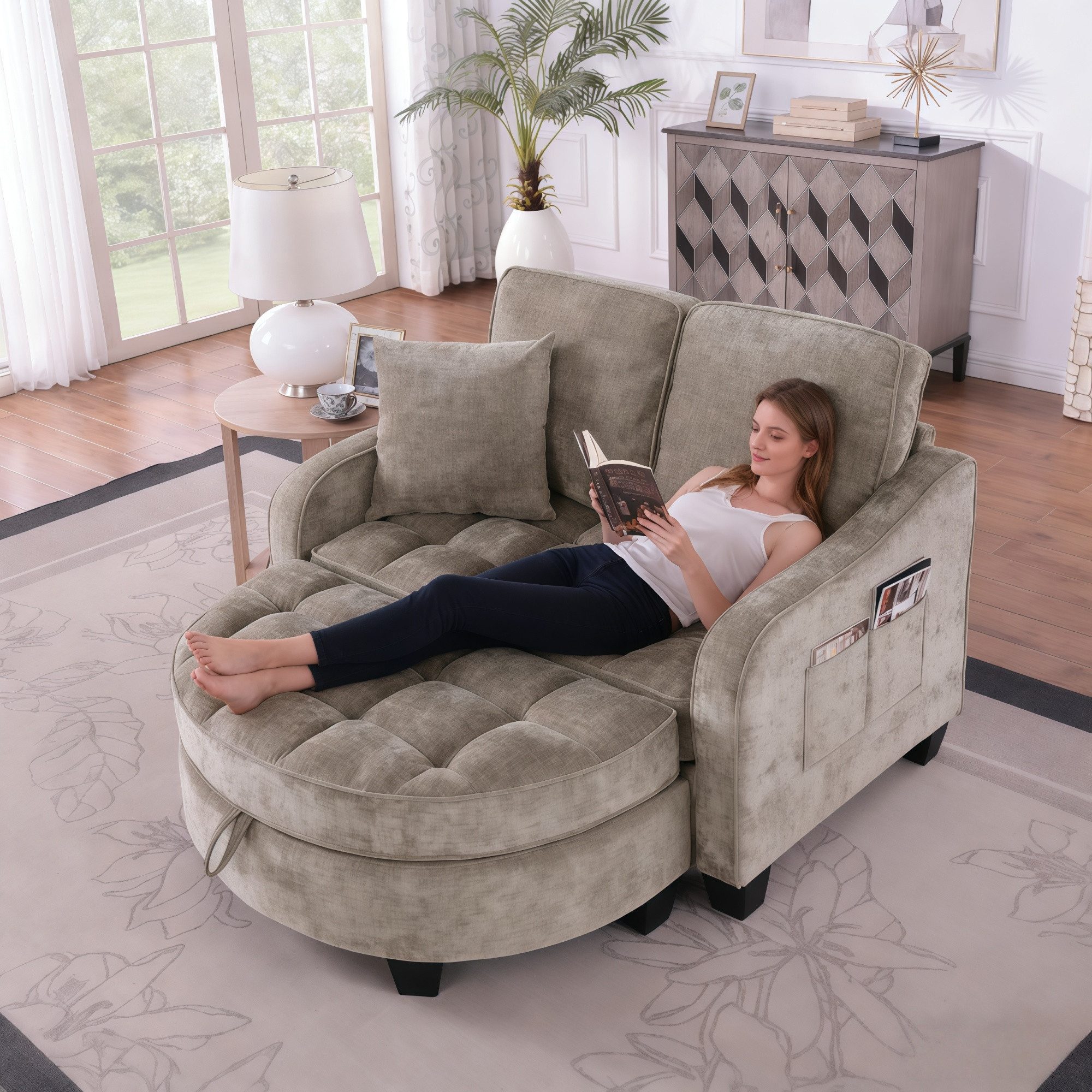 Odikalo Schlafsofa Multifunktions 2-in-1 Sofa-Bett Aufbewahrungs-Hocker Meh günstig online kaufen