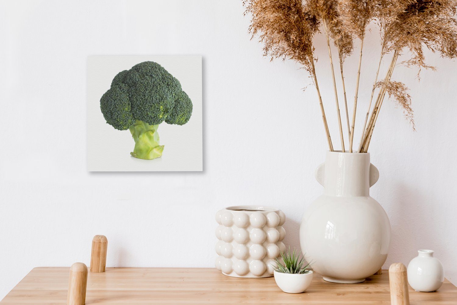 Leinwandbild Bilder für Brokkoli weißen (1 einem vor Wohnzimmer St), OneMillionCanvasses® Leinwand Schlafzimmer Hintergrund,