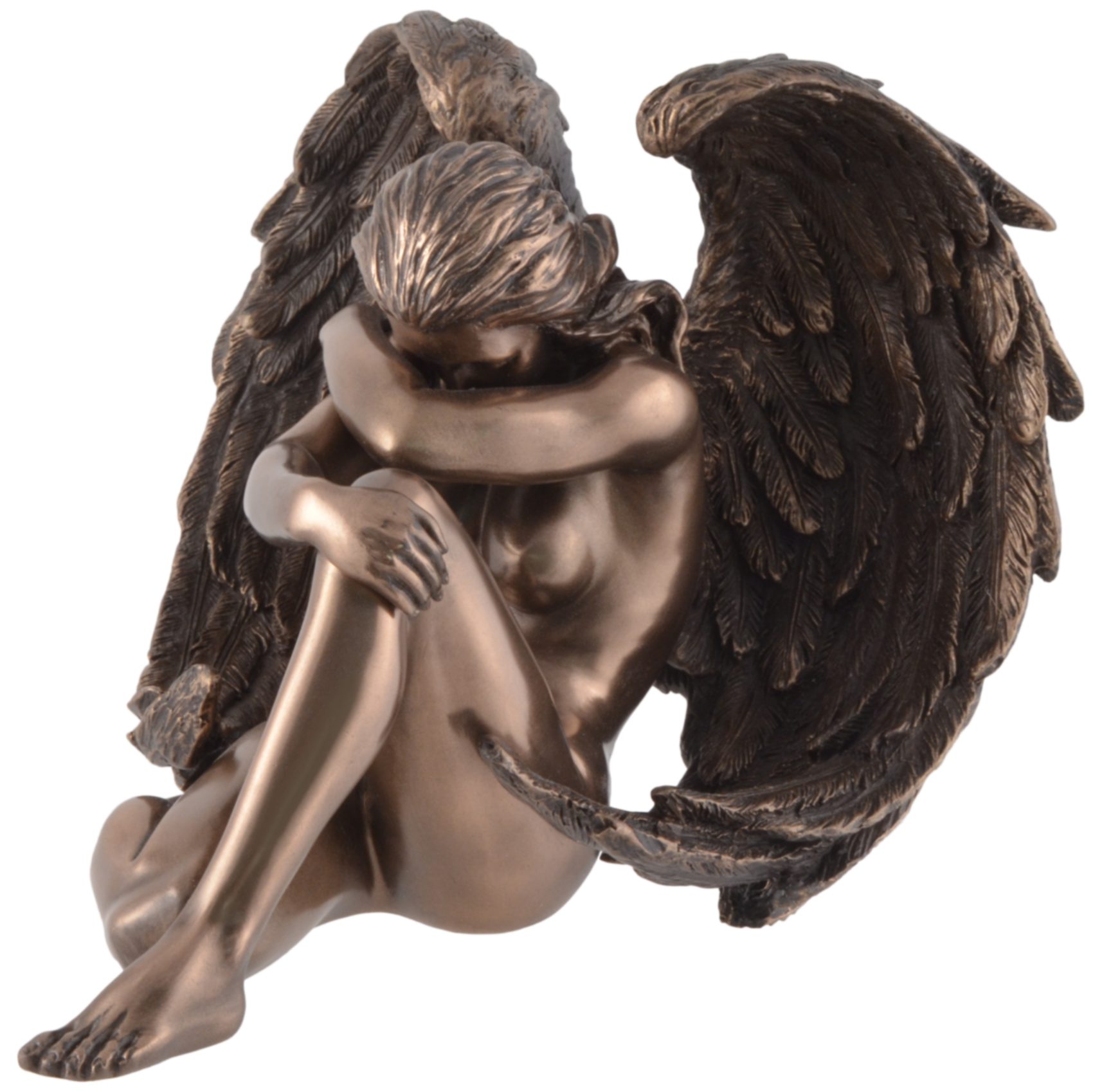 Vogler direct Gmbh Dekofigur Akt Fallen Angel - Nackter Engel trauert by Veronese, von Hand bronziert, LxBxH: ca. 17x14x12cm | Dekofiguren