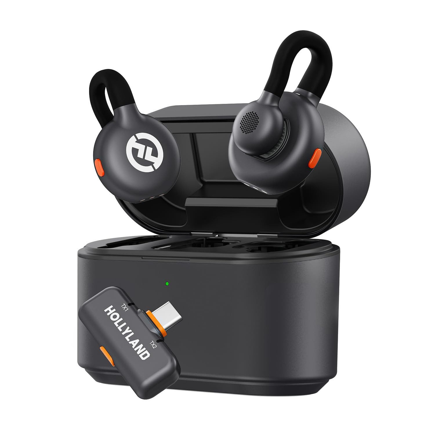 Hollyland Mikrofon Kabelloses Lavaliermikrofon, Geräuschunterdrückung, 300m, für Vlogging (set), für iPhone und Android, Titan-Clip,Plug-and-Play,Geräuschunterdrückung