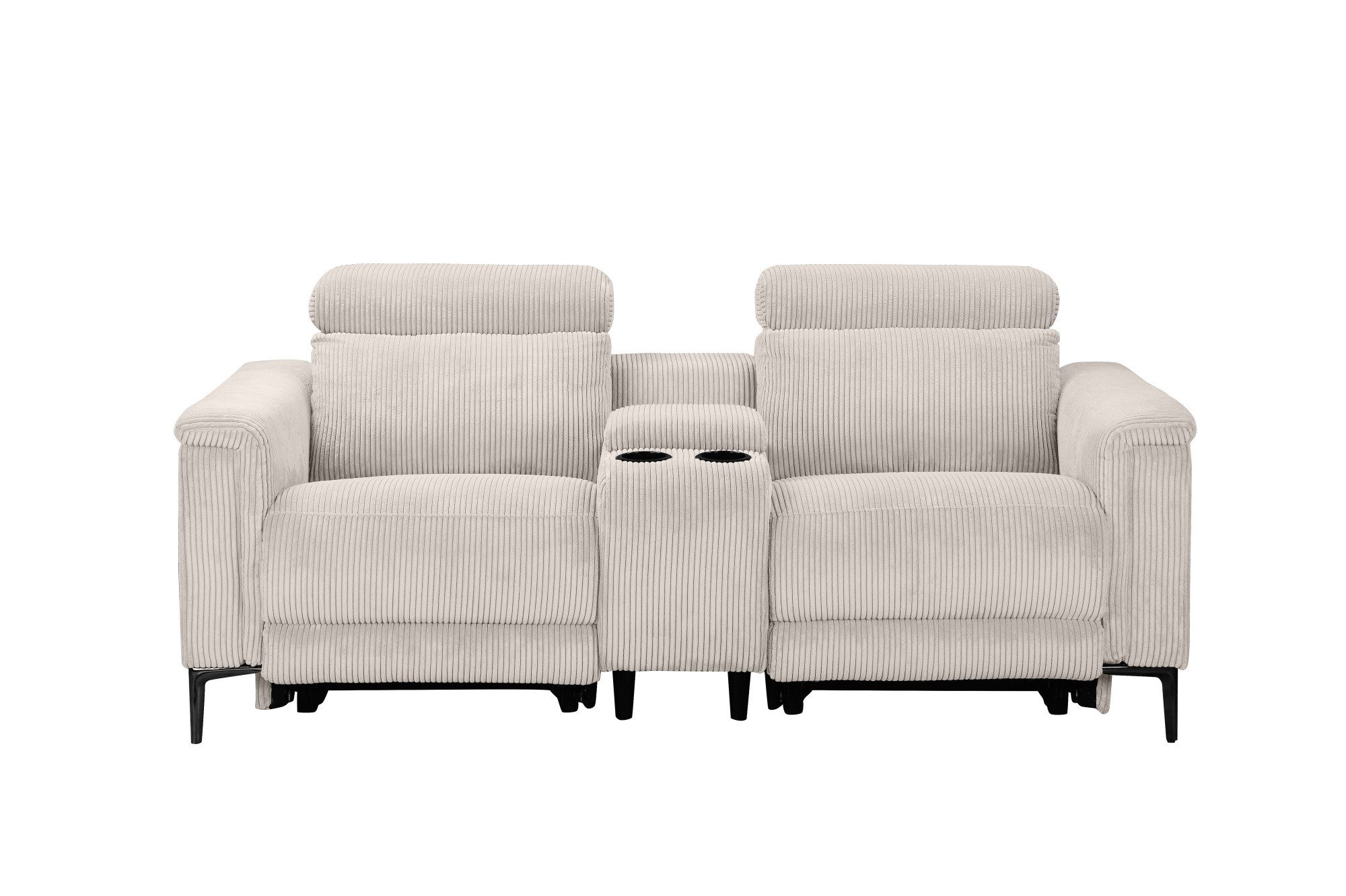 OTTO home 2-Sitzer LUND Cord, Relaxfunktion, TV-Sessel, manuell/elektrisch (USB-A), m. elektrischer o. manueller Relaxfunktion, Getränkehalter u. Staufach