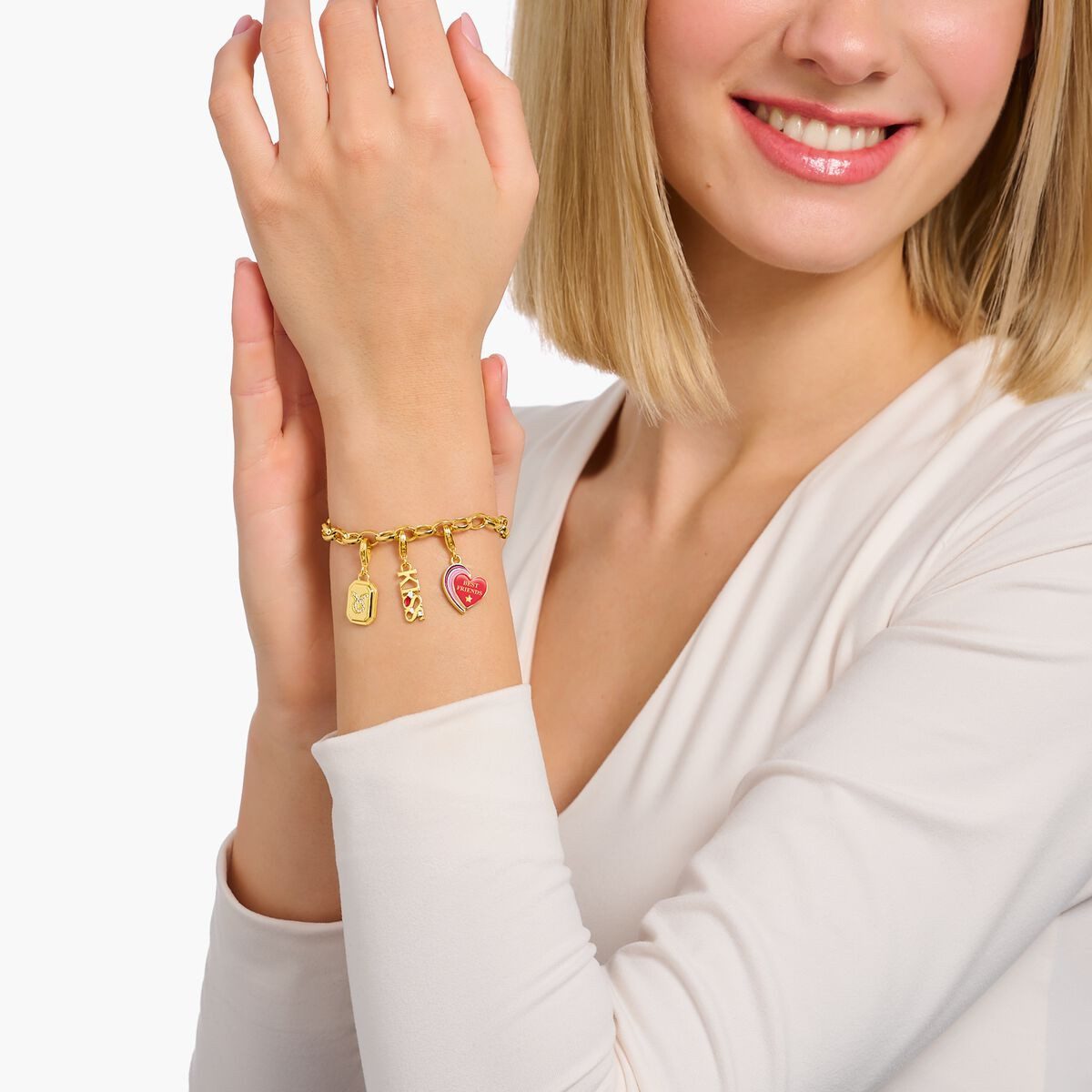 THOMAS SABO Sternzeichenanhänger Charm-Anhänger Sternzeichen Zwilling Vergoldet 2157-414-39