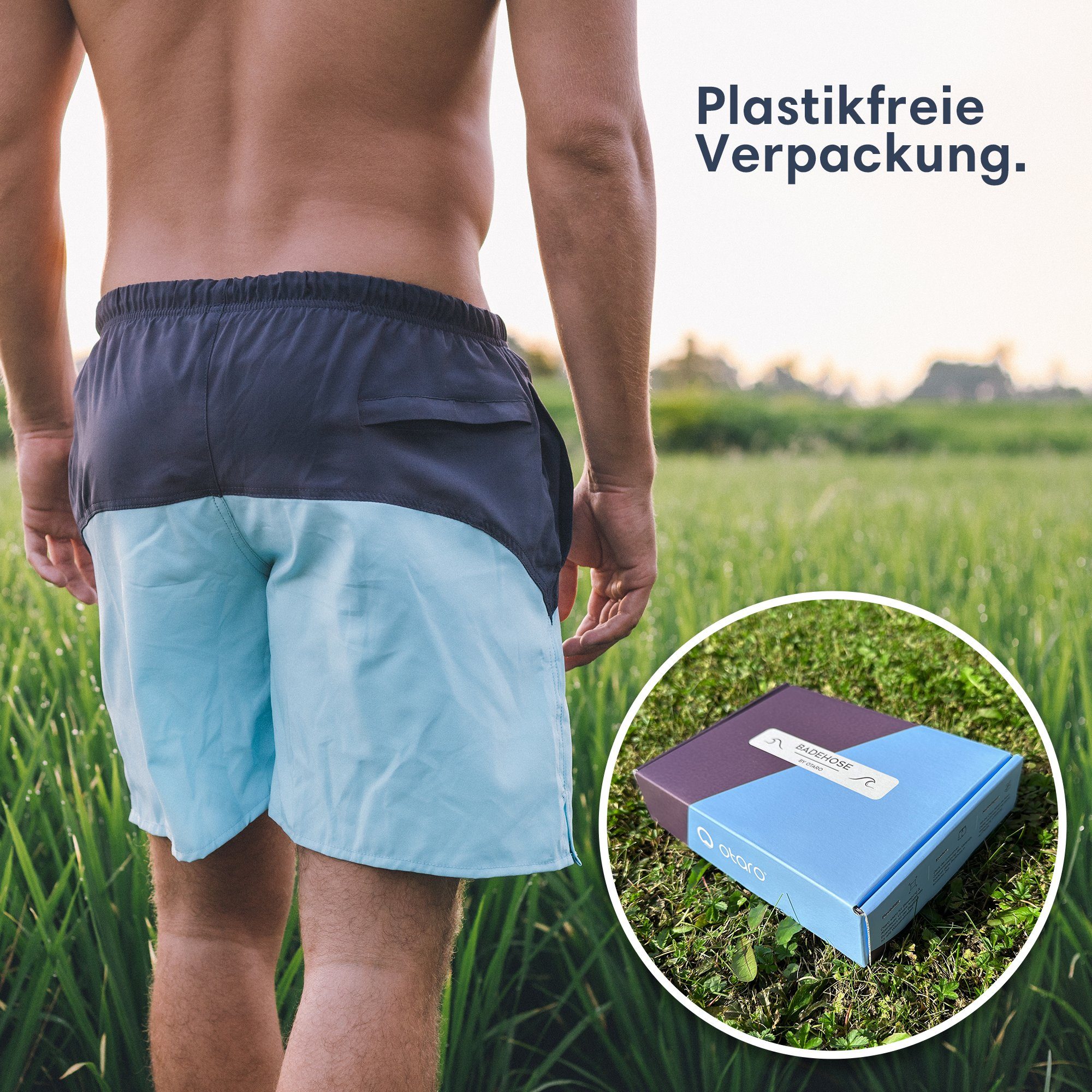 Otaro Badeshorts für Herren schnelltrocknend und super bequem (macht alle sportlichen Aktivitäten mit, in edler Geschenkbox) Besonders für den Pool und das Meer geeignet