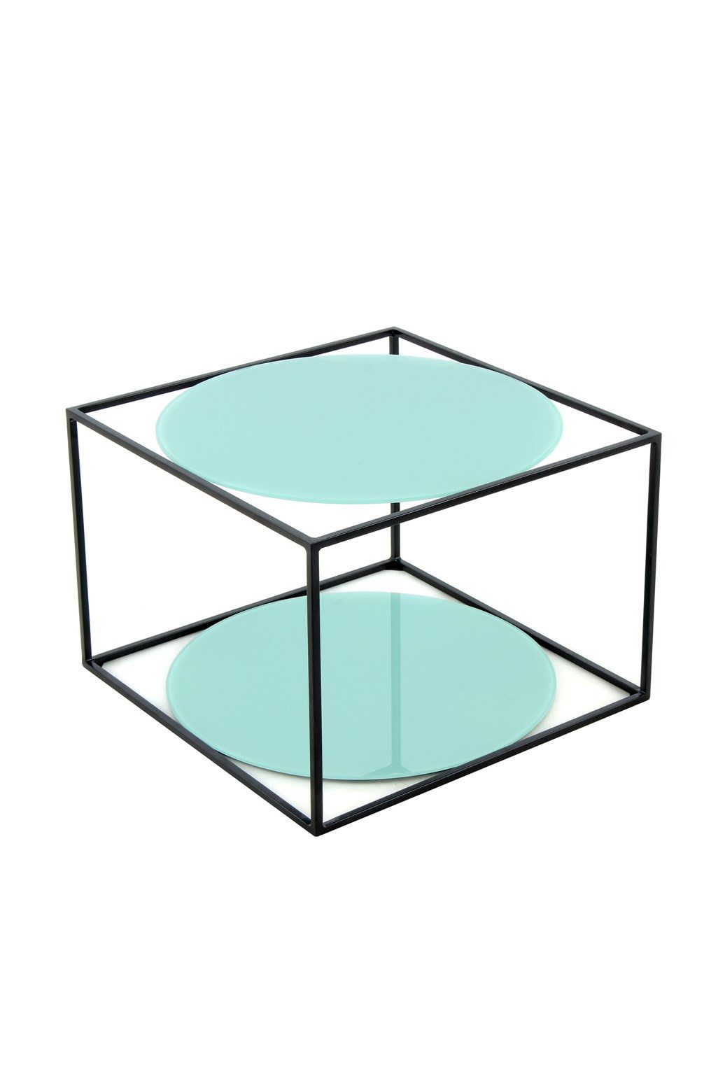 Qiyano Beistelltisch Moderner Beistelltisch Yanira Grün - Glasplatte, Sofatisch