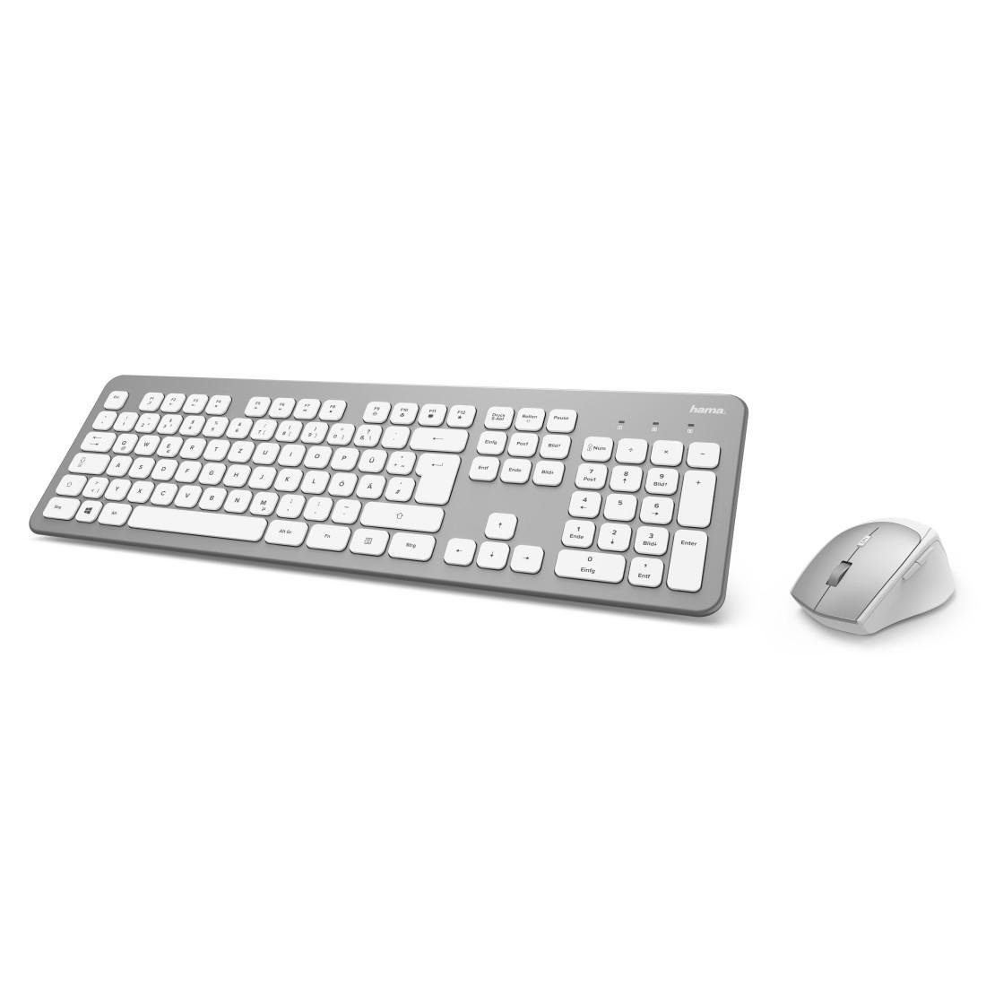 Funktastatur-/Maus-Set und "KMW-700" Tastatur- Tastatur/Maus-Set Maus-Set weiß Hama