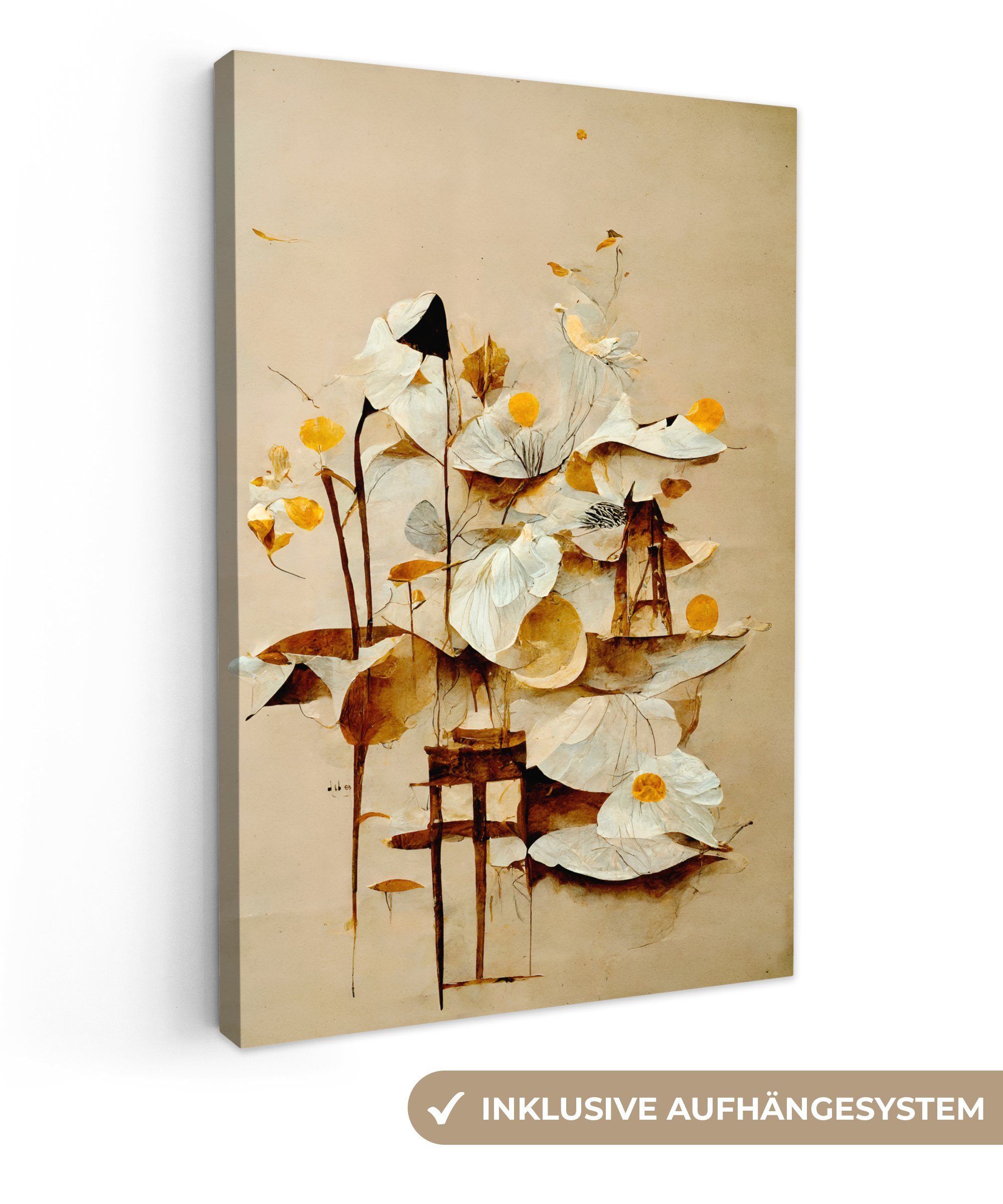 OneMillionCanvasses® Leinwandbild Blumen - Weiß - günstig online kaufen